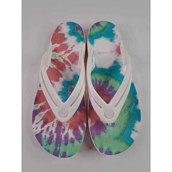 CROCS Shoes - Crocs Crocband Tie Dye Flip Flop Sandal Women's Size 11 NWOT